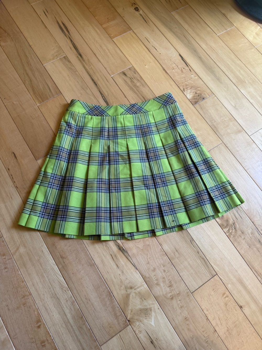Sunday Best Pleated Mini Skirt - Lime Green